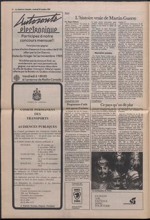 Le Soleil de Colombie, October 25, 1985, page 6