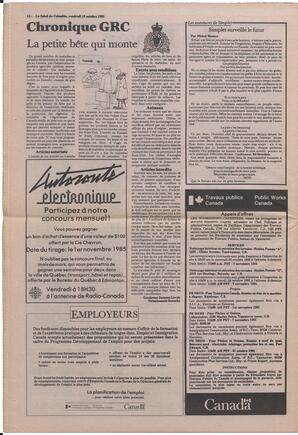 Le Soleil de Colombie, October 18, 1985, page 14