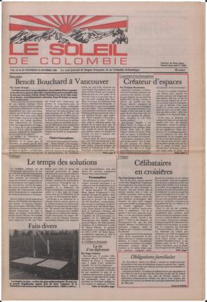 Le Soleil de Colombie, October 18, 1985, page 1