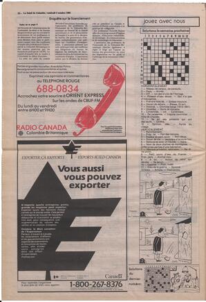 Le Soleil de Colombie, October 4, 1985, page 12