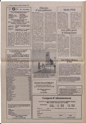 Le Soleil de Colombie, September 6, 1985, page 2