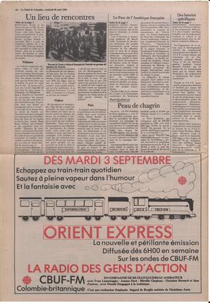 Le Soleil de Colombie, August 30, 1985, page 16