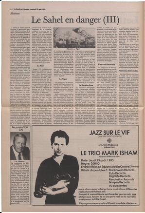 Le Soleil de Colombie, August 23, 1985, page 6