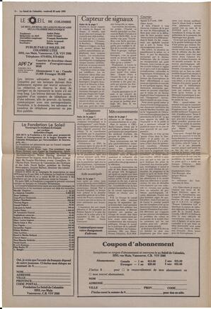 Le Soleil de Colombie, August 23, 1985, page 2