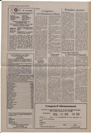 Le Soleil de Colombie, August 9, 1985, page 2