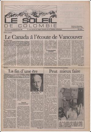 Le Soleil de Colombie, June 28, 1985, page 1