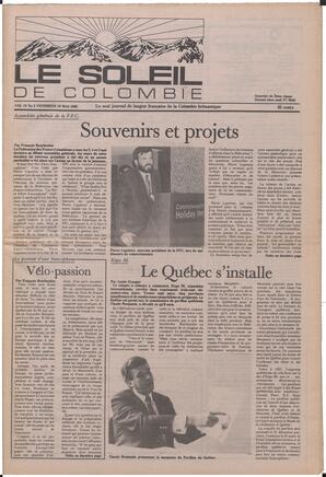 Le Soleil de Colombie, May 10, 1985, page 1