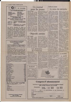 Le Soleil de Colombie, May 3, 1985, page 2