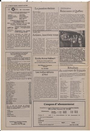 Le Soleil de Colombie, April 12, 1985, page 2