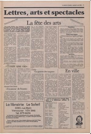 Le Soleil de Colombie, April 5, 1985, page 11