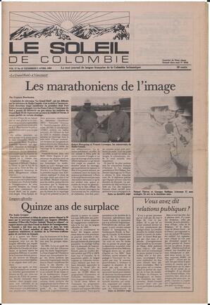 Le Soleil de Colombie, April 5, 1985, page 1