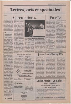 Le Soleil de Colombie, March 29, 1985, page 17
