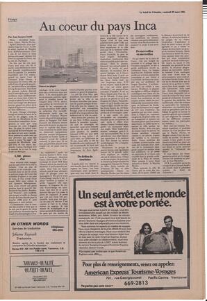 Le Soleil de Colombie, March 29, 1985, page 9