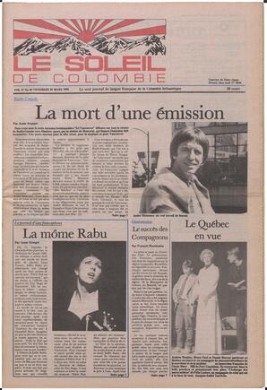 Le Soleil de Colombie, March 29, 1985, page 1