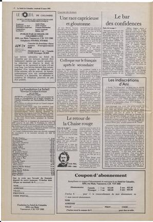 Le Soleil de Colombie, March 15, 1985, page 2