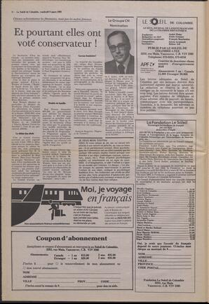 Le Soleil de Colombie, March 8, 1985, page 2