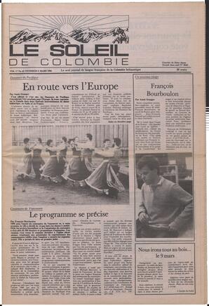 Le Soleil de Colombie, March 8, 1985, page 1