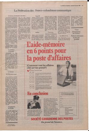 Le Soleil de Colombie, February 8, 1985, page 11