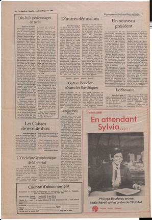 Le Soleil de Colombie, January 25, 1985, page 16