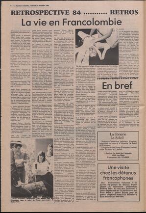 Le Soleil de Colombie, December 21, 1984, page 6