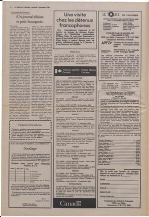 Le Soleil de Colombie, December 7, 1984, page 2