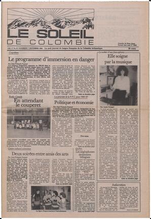 Le Soleil de Colombie, December 7, 1984, page 1