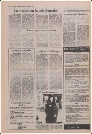 Le Soleil de Colombie, November 30, 1984, page 16