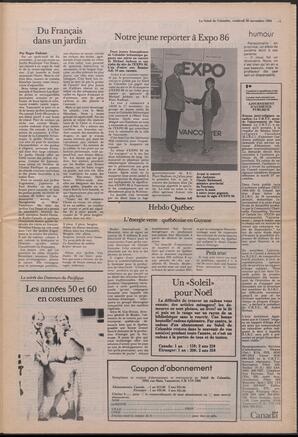 Le Soleil de Colombie, November 30, 1984, page 5