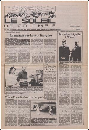 Le Soleil de Colombie, November 30, 1984, page 1