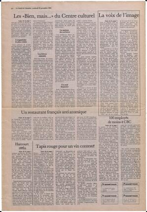 Le Soleil de Colombie, November 23, 1984, page 16