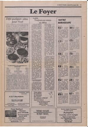 Le Soleil de Colombie, November 23, 1984, page 13