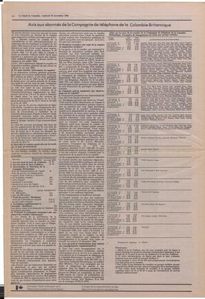 Le Soleil de Colombie, November 16, 1984, page 14
