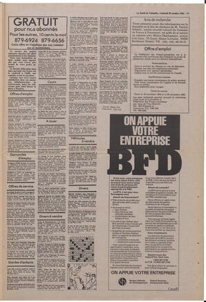 Le Soleil de Colombie, October 26, 1984, page 15