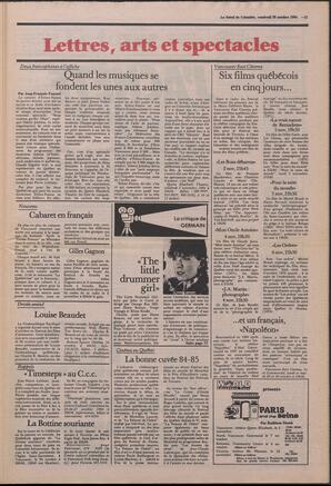 Le Soleil de Colombie, October 26, 1984, page 11