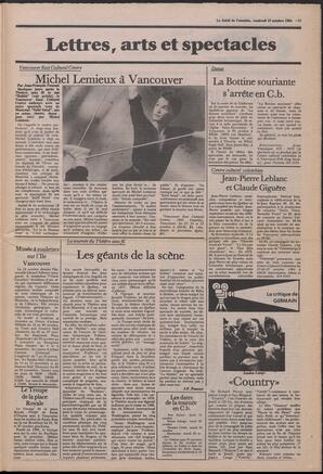 Le Soleil de Colombie, October 19, 1984, page 11