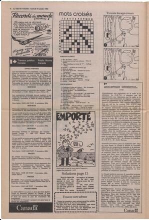 Le Soleil de Colombie, October 19, 1984, page 6