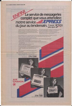 Le Soleil de Colombie, October 12, 1984, page 20