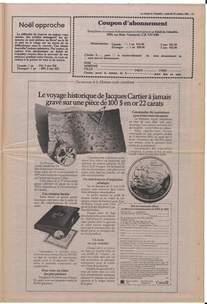 Le Soleil de Colombie, October 12, 1984, page 17