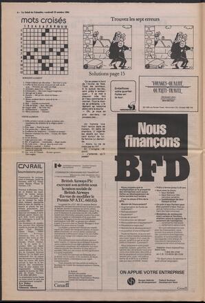 Le Soleil de Colombie, October 12, 1984, page 4