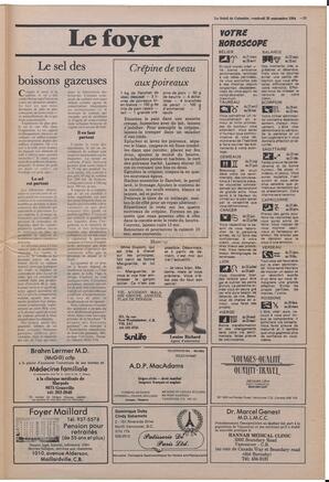 Le Soleil de Colombie, September 28, 1984, page 13