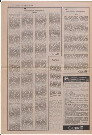 Le Soleil de Colombie, September 28, 1984, page 12