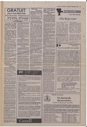 Le Soleil de Colombie, September 21, 1984, page 15