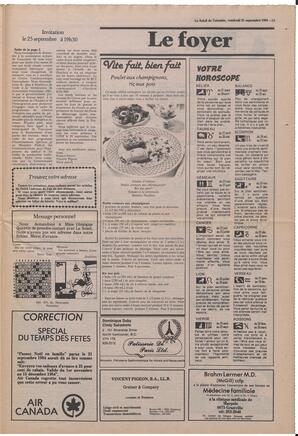 Le Soleil de Colombie, September 21, 1984, page 11