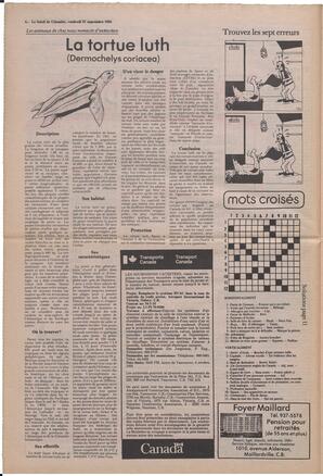 Le Soleil de Colombie, September 21, 1984, page 6