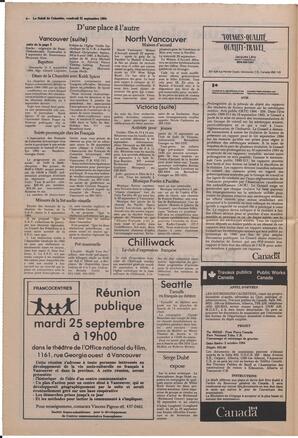 Le Soleil de Colombie, September 21, 1984, page 4