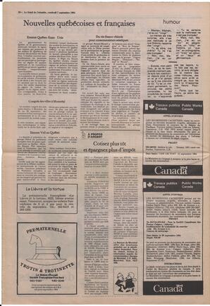 Le Soleil de Colombie, September 7, 1984, page 12