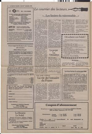 Le Soleil de Colombie, September 7, 1984, page 2