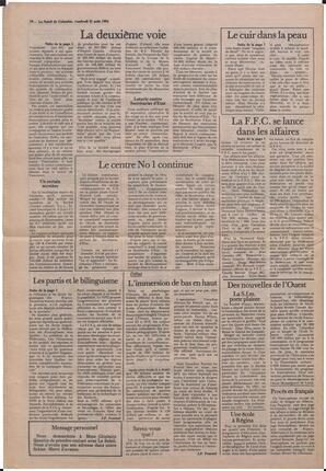 Le Soleil de Colombie, August 31, 1984, page 16