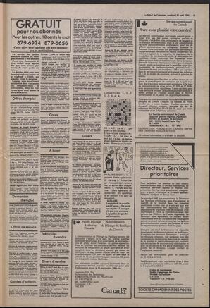 Le Soleil de Colombie, August 31, 1984, page 15