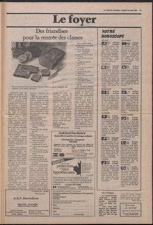 Le Soleil de Colombie, August 31, 1984, page 13